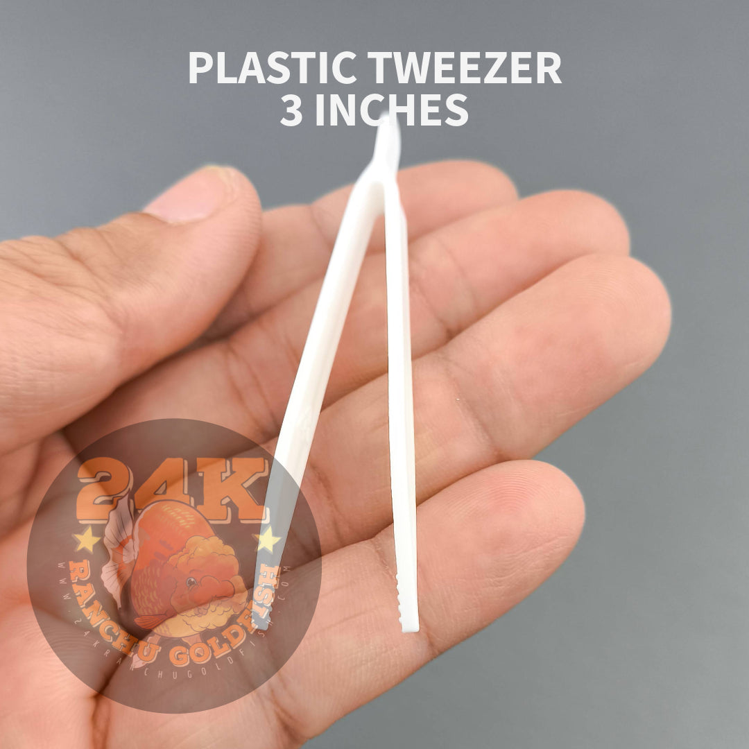 Tweezer Plastic 3 inch Curved Tip for Fish, Live Food, and Reptile Feeding Etc