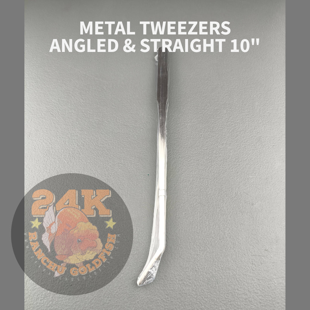 Tweezer Metal 10 inch Curved/Straight Tip for Fish, Live Food, and Reptile Feeding, Aquascaping Etc Heavy Duty