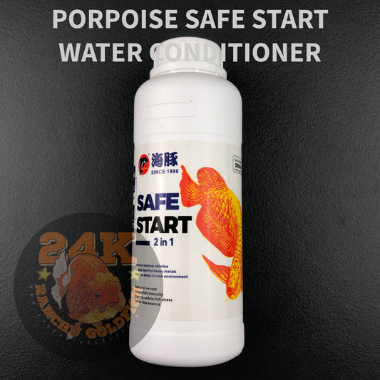 Porpoise Safe Start Water Conditioner for Aquarium, Fish Tanks, and Ponds (500ml, 1 Liter, 1 Gallon)