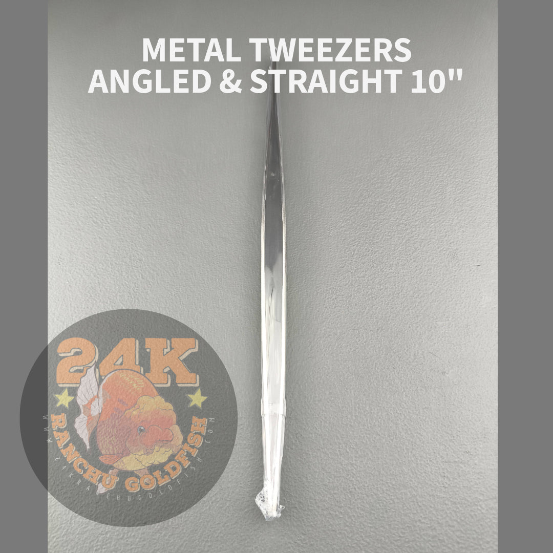 Tweezer Metal 10 inch Curved/Straight Tip for Fish, Live Food, and Reptile Feeding, Aquascaping Etc Heavy Duty