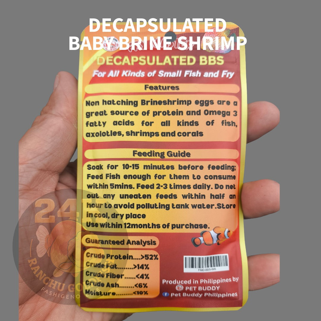 Baby Brine Shrimp Decapsulated Ready-to-Feed Fish Food For Small Fry and Aquatic Pets