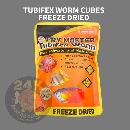 FRY MASTER Tubifex Freeze-Dried Cubes Ready-to-Feed Fish Food for Aquatic Pets