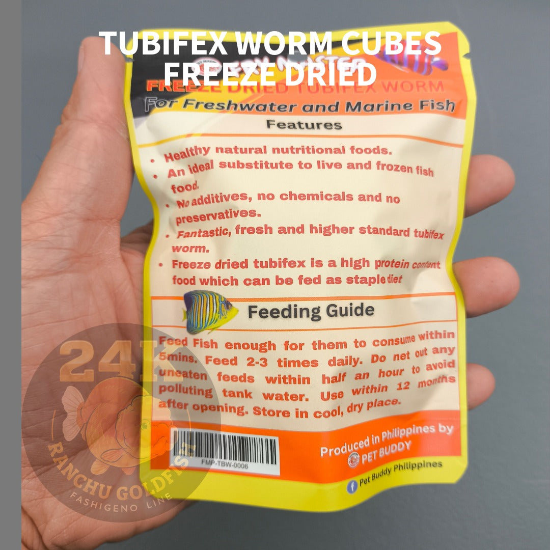 Tubifex Freeze-Dried Cubes Ready-to-Feed Fish Food for Aquatic Pets