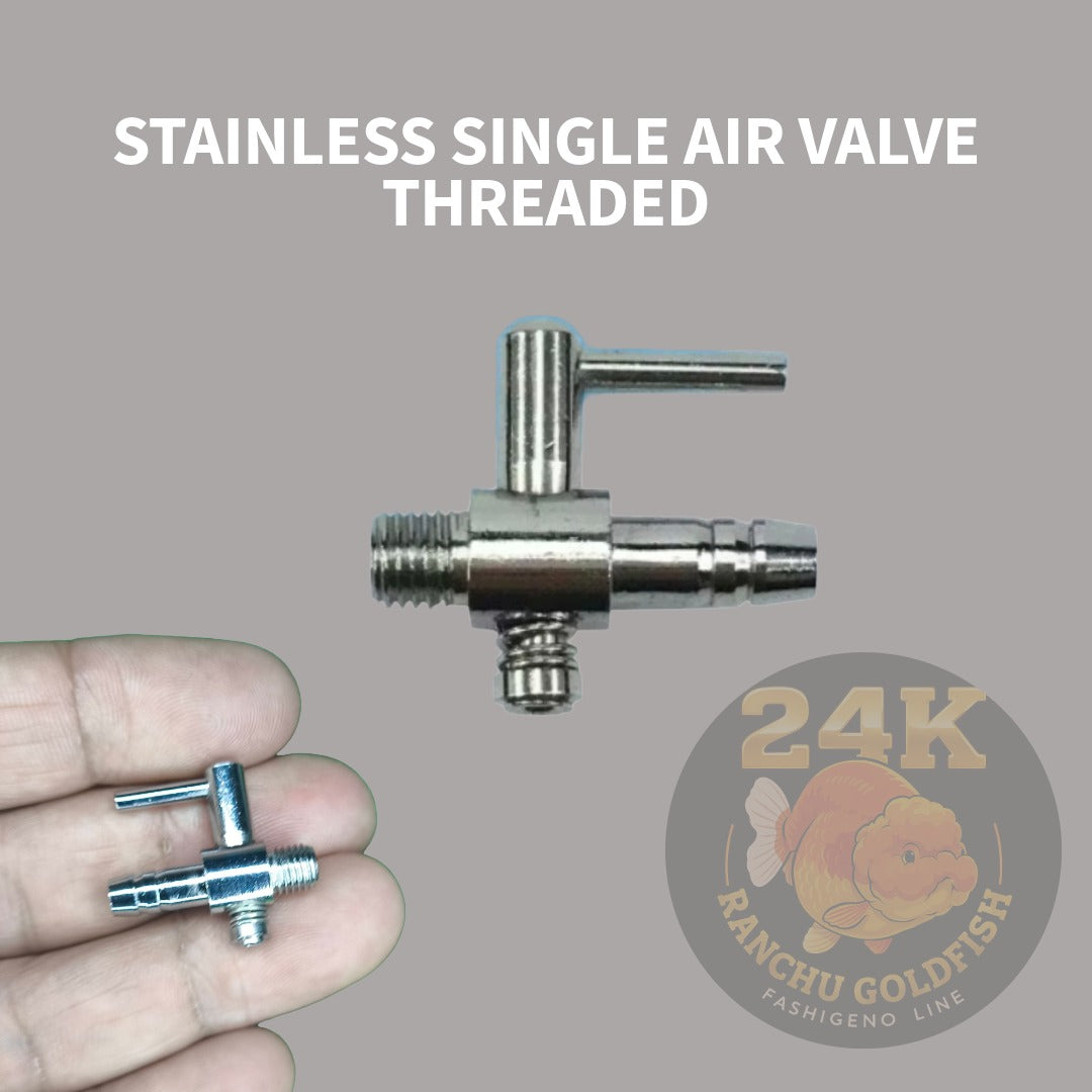 Air Valve Splitter Threaded Stainless Single Connector Durable Aquarium Air Flow Control
