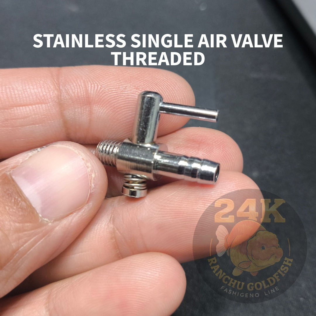 Air Valve Splitter Threaded Stainless Single Connector Durable Aquarium Air Flow Control