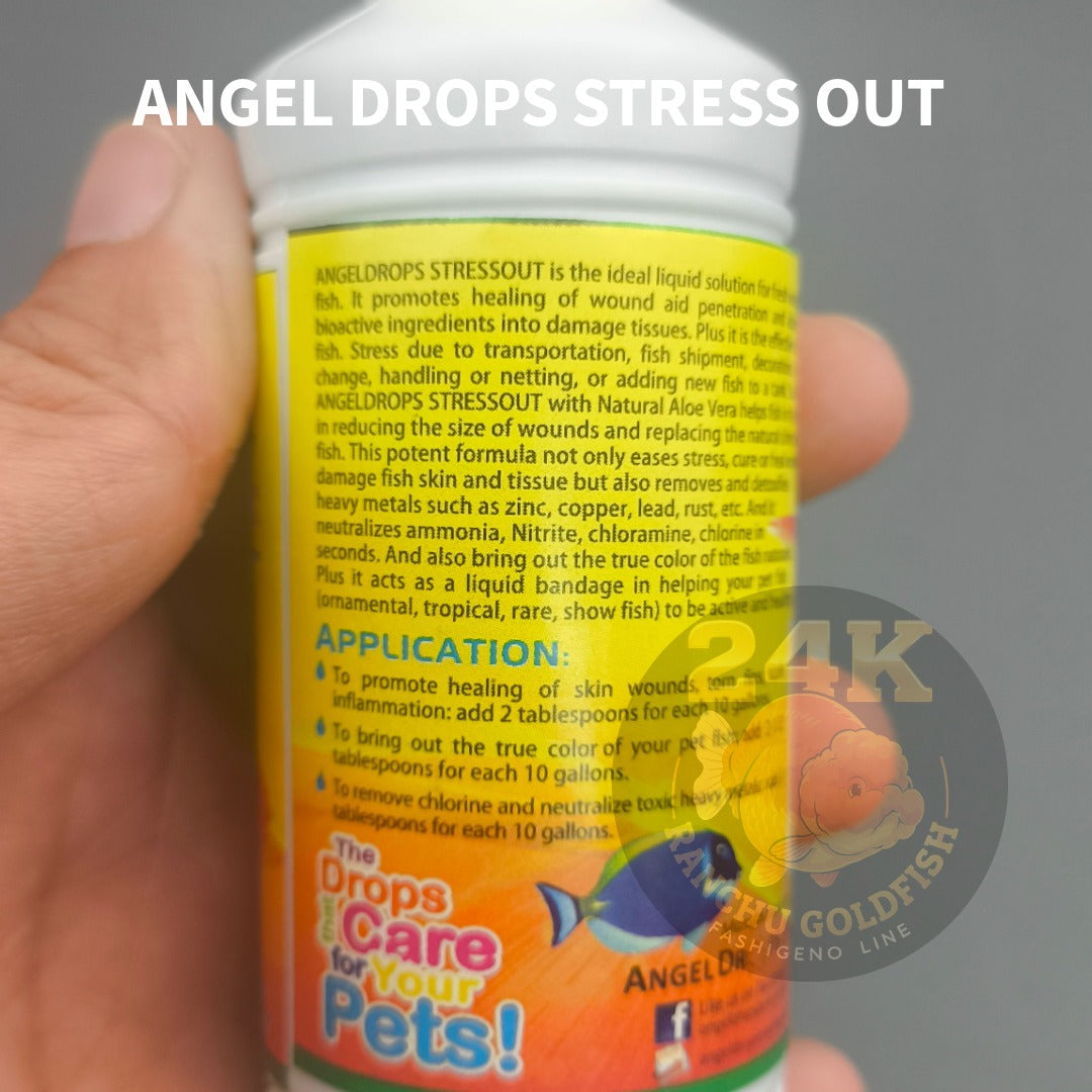 Angel Drops Stress Out for Detox & Slime Coat Support Aquarium & Pond Fish Well-Being