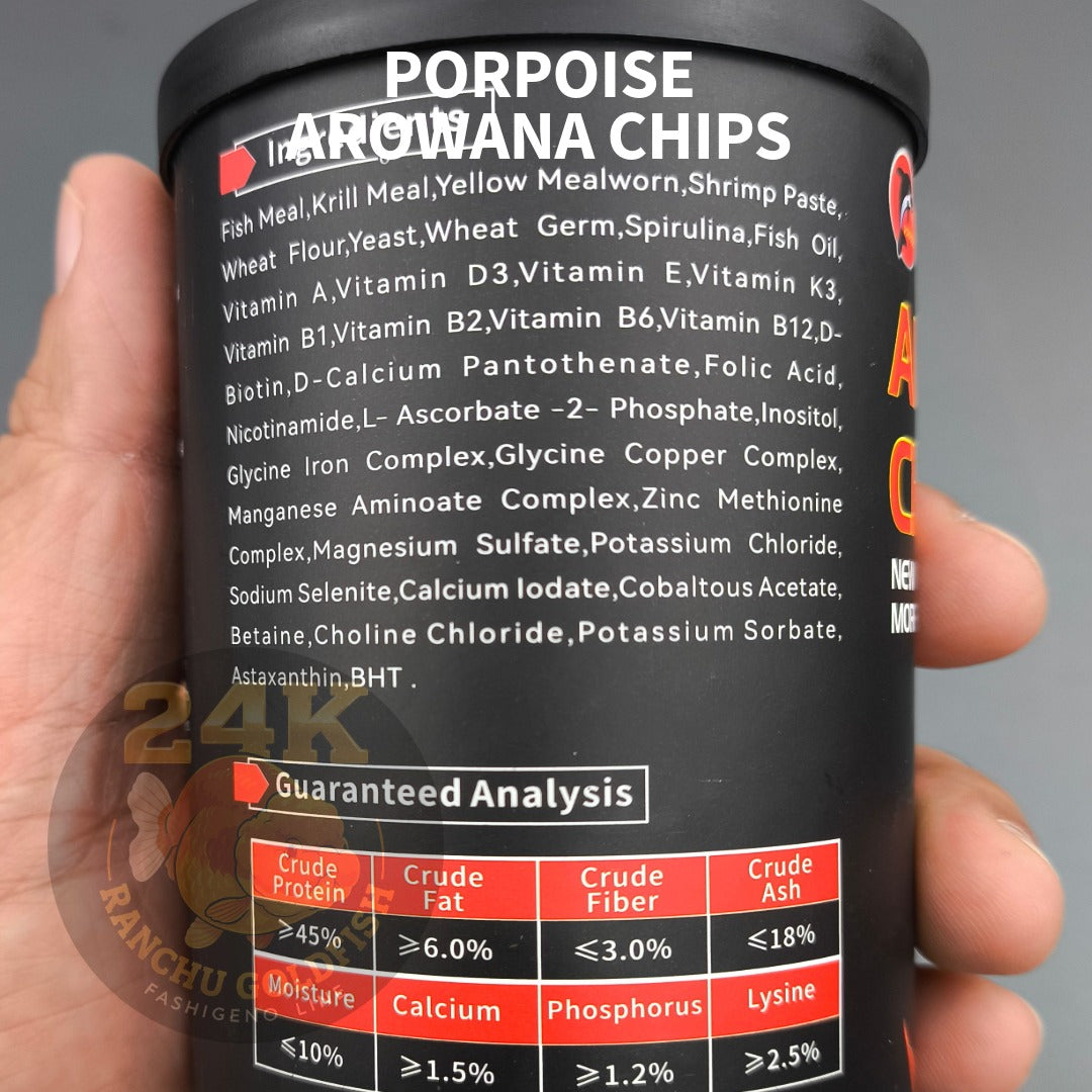 Porpoise Arowana Chips Floating Pellet Fish Food High Protein Color Enhancing Feed