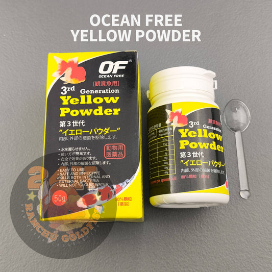 Ocean Free Yellow Powder 3rd Generation Treatment for Fish Internal and External Bacteria 50g