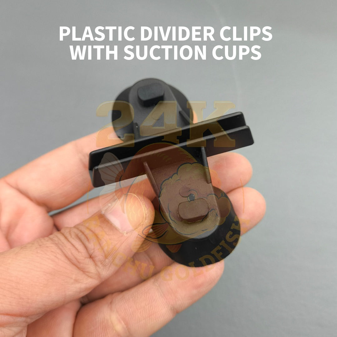 Divider Clip Holder for Aquarium Partitions with Strong Heavy Duty Suction Cups