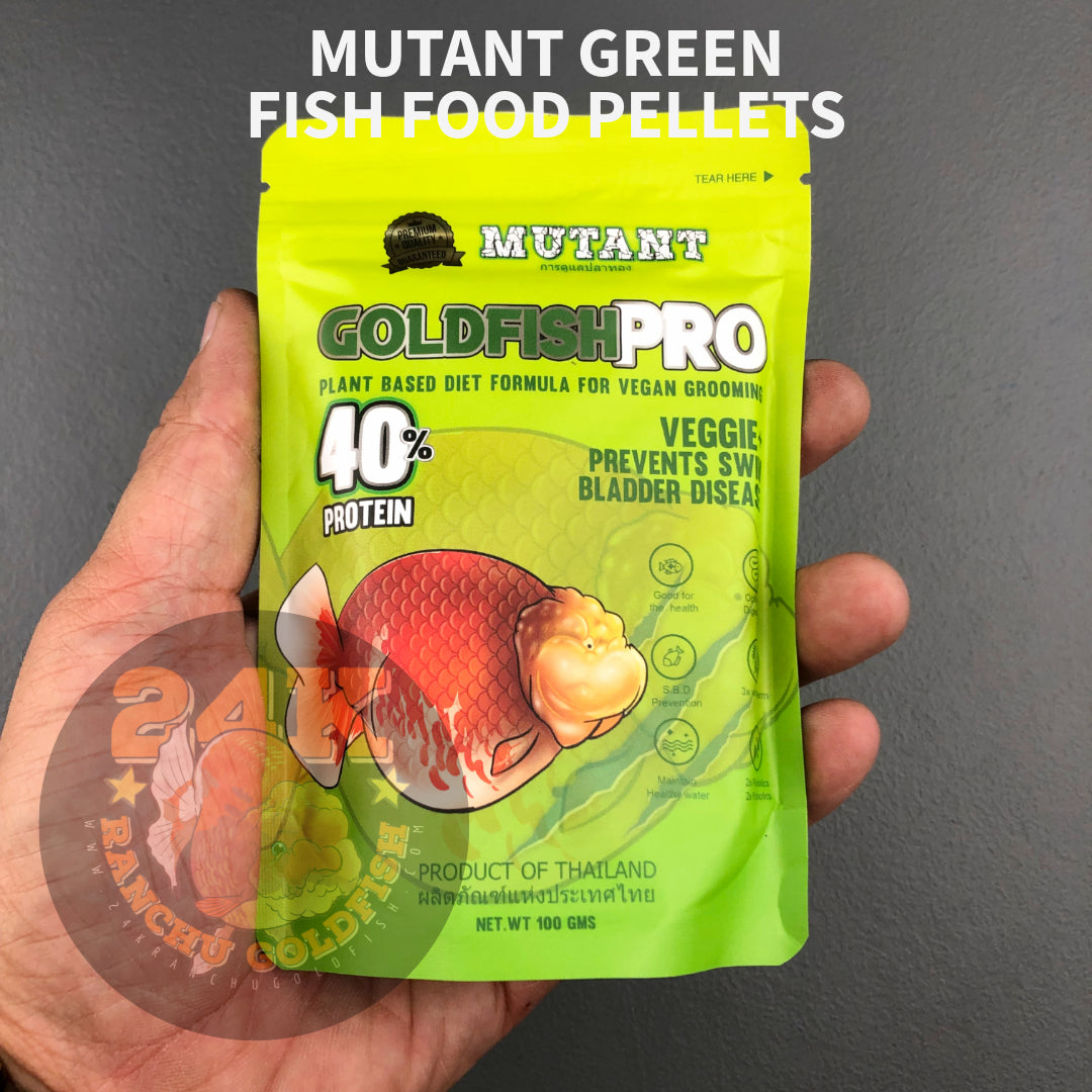 Mutant Green Ornamental Goldfish Pro Pellet Sinking Plant Based Diet Thailand 100g