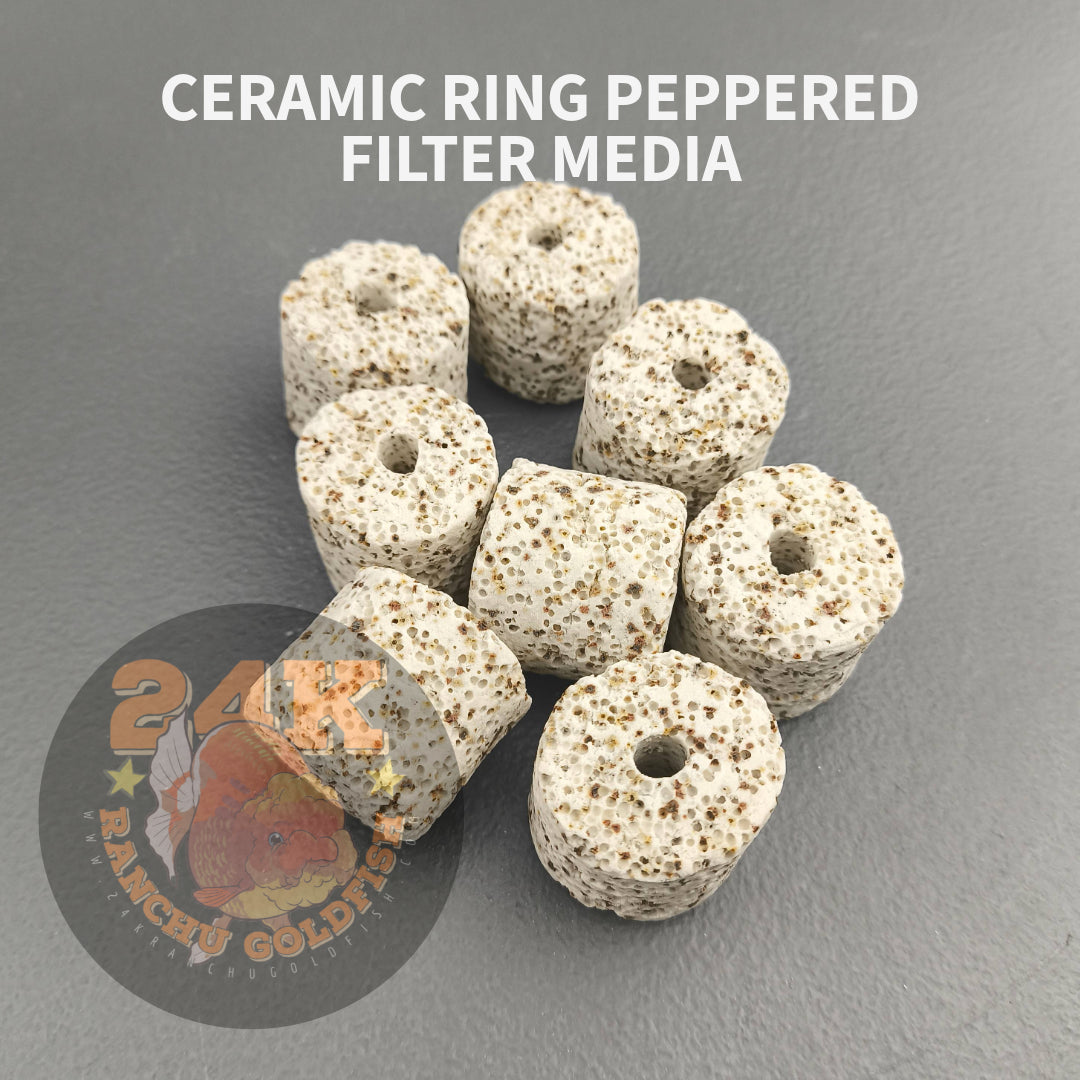 Ceramic Rings Peppered Filter Media for Sump Tank, Pond, Fish Tank, and Aquarium DIY Filter