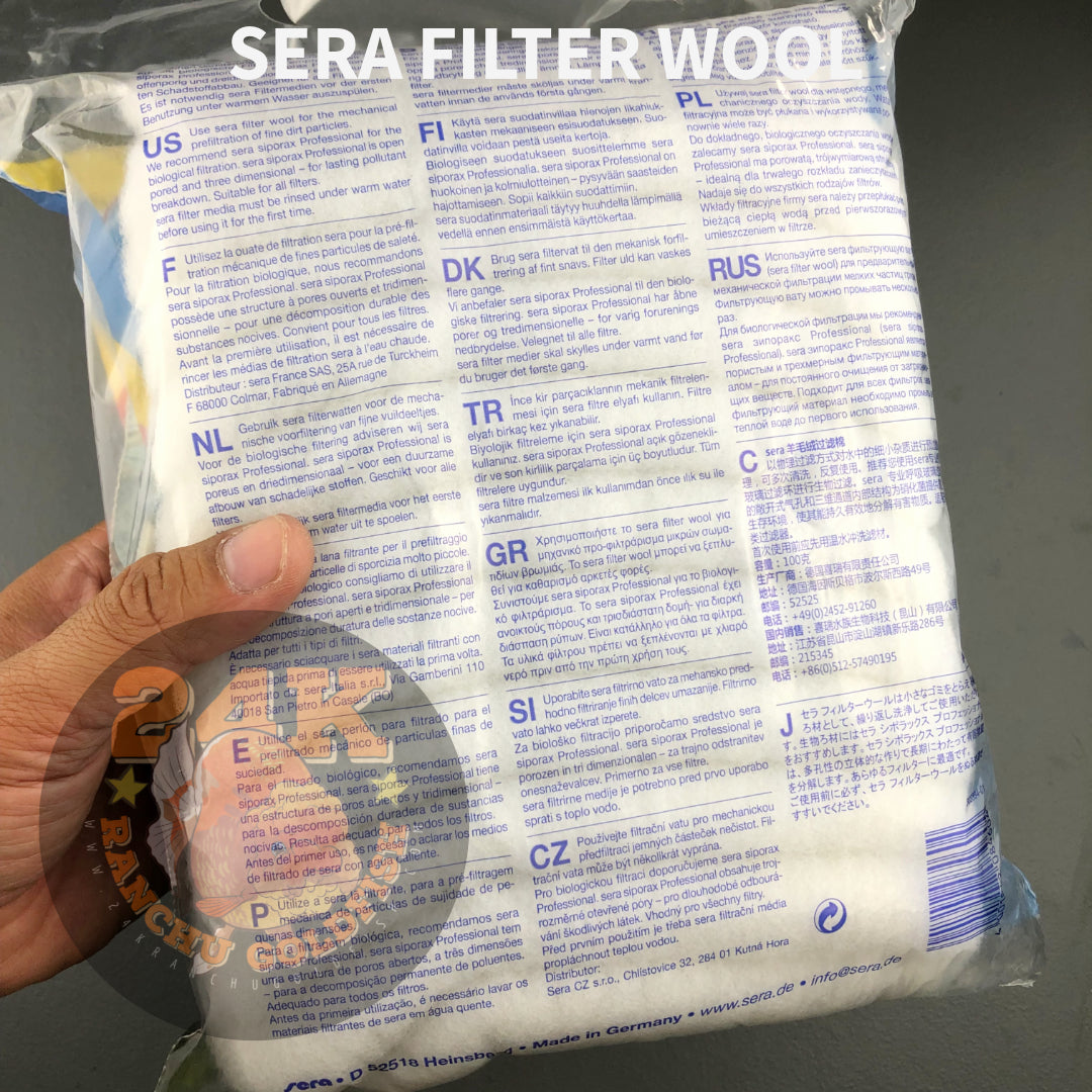 Sera Filter Wool Polishing Filter Pad for Aquarium and Pond Filtration Systems Original Heavy Duty 100g